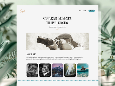 One-Page Photographer Portfolio Website UI Design 2024 ui trend creative design dribbbble landing page landing page concept portfoliowebsite ui ui ux