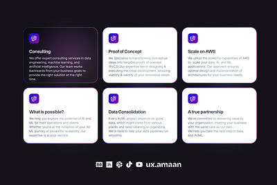 UI Card for Tech Website's section agency app design black clean and modern dark theme figma mobile app new design typograpghy uidesign uiux web website design