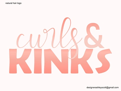 Natural Hair Logo | Curls & Kinks black logo designer curls and kinks florida logo designer hair branding hair business hair logo logo designer natural hair business natural hair logo peach logo start a business