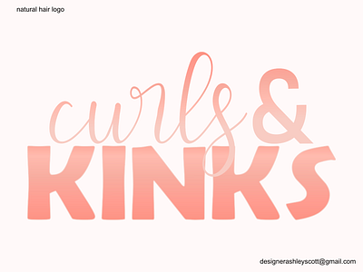 Natural Hair Logo | Curls & Kinks black logo designer curls and kinks florida logo designer hair branding hair business hair logo logo designer natural hair business natural hair logo peach logo start a business