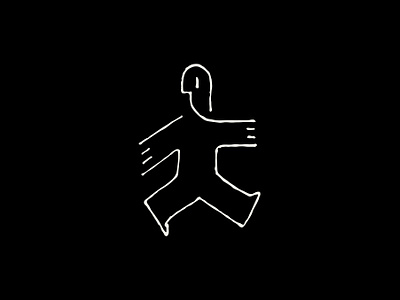 Never Looking Back Over the Shoulder abstract black body outline clean lines contours exit gesture graphic design illustration line art looking back man minimalist motion pose silhouette simplicity step subtle walk