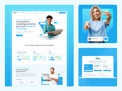 Enviey app blue branding landing page ui ux web webflow website