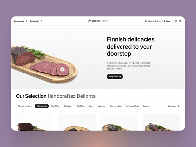 Arctic Delice branding ecommerce finland graphic design illustration interface landing shop webdesign