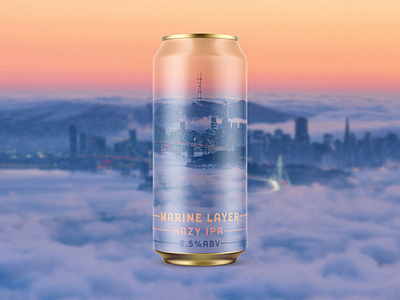 Hazy IPA - Beer Label Design bay area beer beer art branding brewery can craft beer design fog graphic design hazy illustration label logo modern packaging photoshop san francisco vector