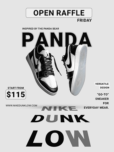 Panda Dunk Low Raffle adobe graphic photoshop stylish sneakers