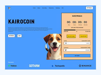 Memecoin- Presale website design typography ui ux