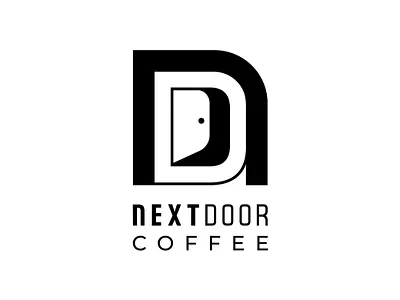 Logo for Next Door Coffee branding cafe coffee coffeeshop door geometric icon letter logo design logotype modern n negative space square stacked vertical