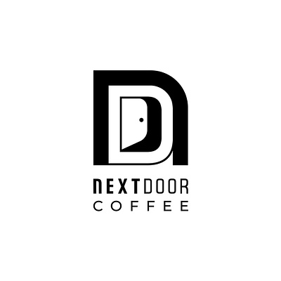 Logo for Next Door Coffee branding cafe coffee coffeeshop door geometric icon letter logo design logotype modern n negative space square stacked vertical