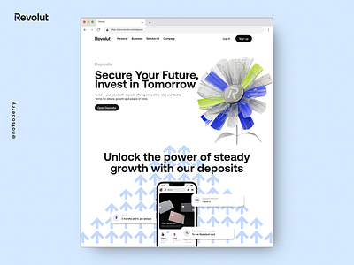 Landing Page Design for Online Bank "Revolut" (2024) bank black and white blue calculator card deposit design faq finance graphic design home screen landing landing page navbar online bank revolut savings ui uiux ux