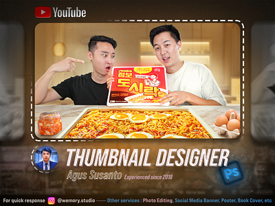 Thumbnail Design - Ramen x St design graphic design manipulation photo editing photoshop thumbnail youtube thumbnail