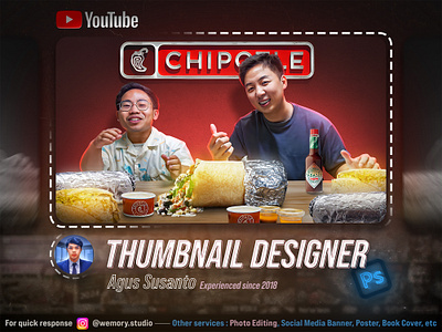 Thumbnail Design - Chipotle design graphic design manipulation photo editing photoshop thumbnail youtube thumbnail