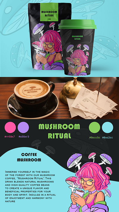 Mushroom ritual adobeillustrator artwork branding design digital art digital illustration graphic design illustration