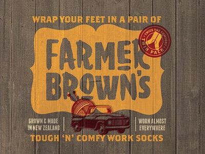 Hard Workin' Socks branding design icon illustration knitting logo packaging retro socks typography vintage wool