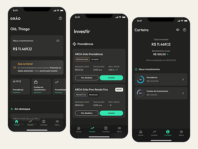 ⭐️ Grão app - Gestora de fundos de investimento finance grafico grao graphic design invest ui ux