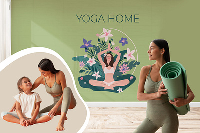 Yoga home adobe illustrator artwork design digital art digital illustration graphic design illustration vector