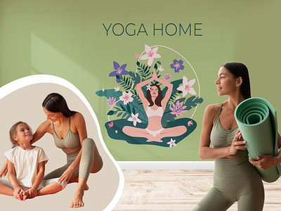 Yoga home adobe illustrator artwork design digital art digital illustration graphic design illustration vector