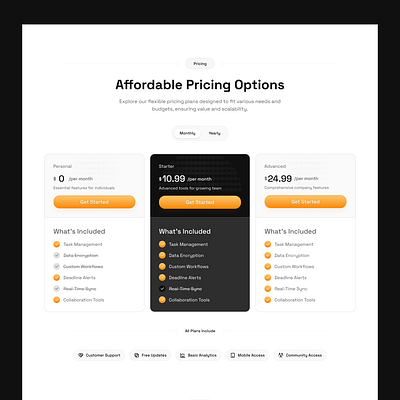 Pricing Page design landing page ui pricing pricing page pricing page ui design saas landing page saas pricing page ui uiux website