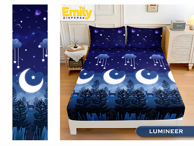 Bed Sheet Design - Night Theme design graphic design illustrator vector