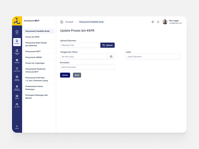 E-procurement: Update Permit Process dashboard eprocurement government procurement saas ui