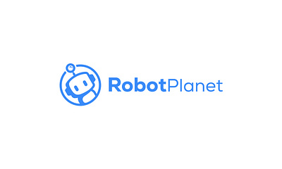 RobotPlanet Logo ai app artificial intelligence bot branding chat illustration logo modern robot sleek software startup technology