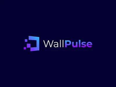 WallPulse Logo Brand advertising app branding frame gradient icon lcd logo marketplace nft software technology