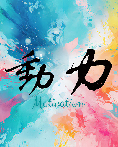 Motivation poster Chinese calligraphy art & Carnival beach chinese calligraphy design graphic design poster