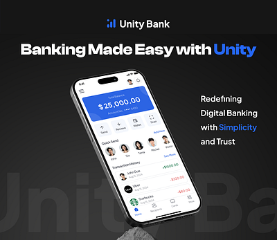 Unity - Banking App and Branding appdesign banking app banking solution bankingappdesign bankingsolutions clean app ui fintech trending design uxcasestudy