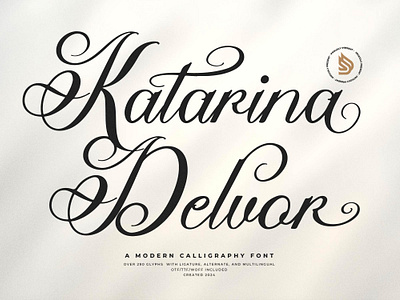 Katarina Delvor | Modern Calligraphy Font calligraphy script font