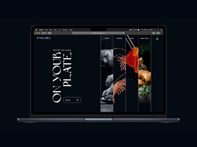 Gourmet Cooking platform black and white block composition bold typography cooking cooking platform dark mode gourmet high contrast japanese inspiration minimalism minimalist ui recipes responsive design rwd