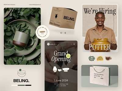 Beling Pottery | Visual Identity Guidelines art brand brandbook brandguide branding brandingidentity card ceramic craft graphic design handcrafted instagramstory local logo logodesigner packaging pottery socialmedia tradition visualidentity