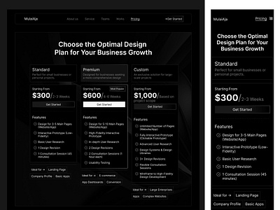 Pricing Plans black clean dark mode design exploration layout plans pricing pricing plan pricing section responsive service simple subscription super design ui uidesign uiuxdesign upgrade webdesign