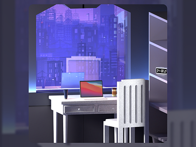 3D Desktop concept - 3D Blender 3d blender concept desktop illustration model modeling room