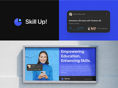 Skill Up - Live Learning App academy application branding design education event flat graphic design identity illustration interface learning live logo school skill teaching ui vector webinar