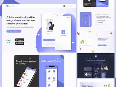 ⭐️ Landing Page Vacinei - Health ⭐️ app carteira de vacina health landing page ui ux vacina vacinei