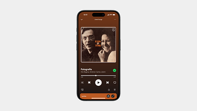 Day 9 - Music Player #DailyUI antonio carlos jobim dailyui elis regina ios lightmode music app music player pause spotify tech company ui ux