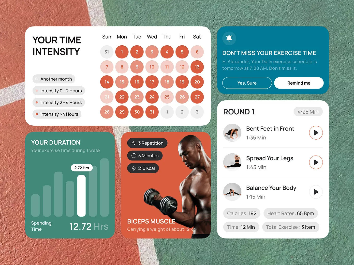 Dynamic Mobile Fitness Media Object Component