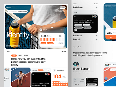 Identity - Find Sport Buddy Landing Page clean design exploration fitness gym header healthcare home landing landing page saas sport ui ui design web design website