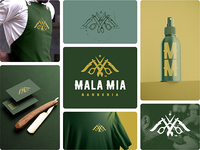 Mala Mia Visual Identity barbershop blade branding logo logo design scissors visual identity