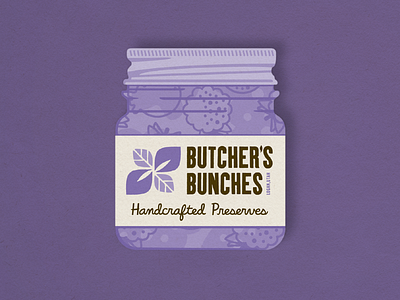 Butcher's Bunches Stationery brand brand identity branding business card design envelope graphic design jam jar letterhead logo mark pattern purple stationery symbol vector