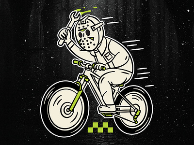 Spooky MTB Race character halloween illustration mountain bike retro