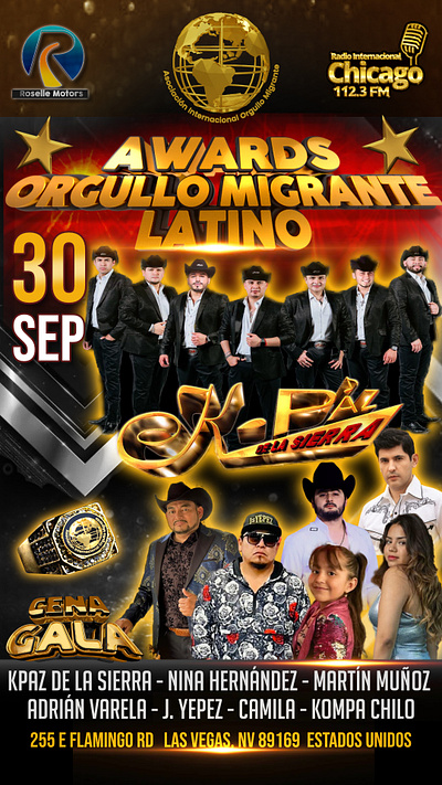 Flyer Awards Orgullo Migrante Latino