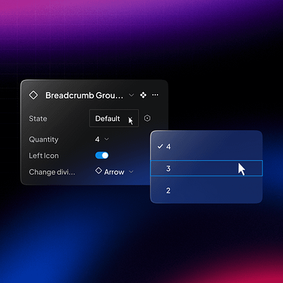 Breadcrumb Properties-UnifiedUI component components design figma properties ui uiux un unified ui unifiedui ux variants website