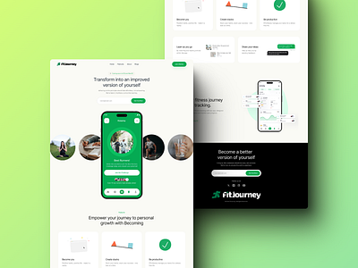 FitJourney - Website Design cleandesign designshowcase landingpage minimaldesign modernui ui uiux userexperience ux webdesign website websitedesign