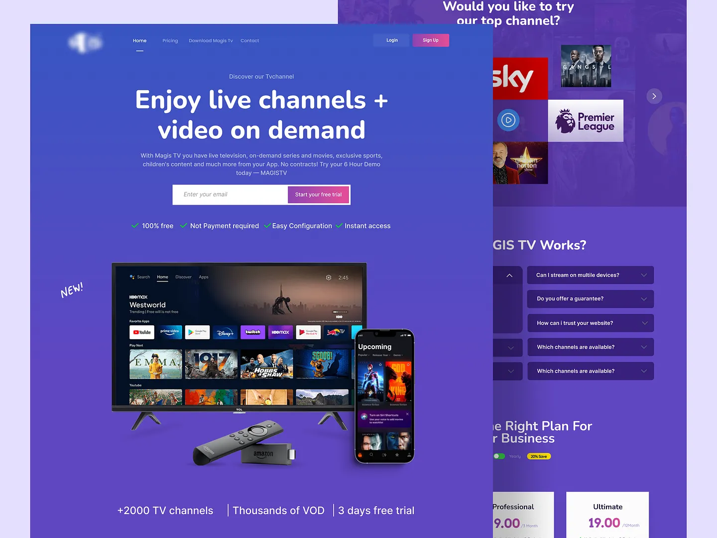 Engaging TV Website for Live Channels and On-Demand Content