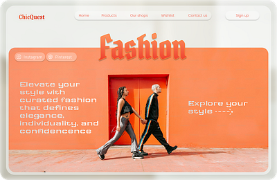 ChicQuest | Fashion brand | Web Design app branding canva color pallate cothes fashion figma fonts graphic design ui uiux ux vibe web webdesign website