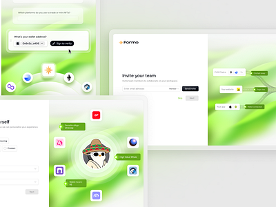 Formo Onboarding - Web3 Form Builder blockchain getstarted green login onboarding question signin signups tech ui web3 yourself