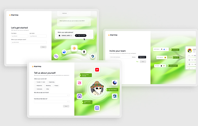 Formo Onboarding - Web3 Form Builder blockchain getstarted green login onboarding question signin signups tech ui web3 yourself