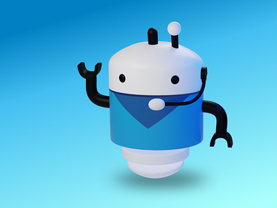 v-bot fintech support character 3d