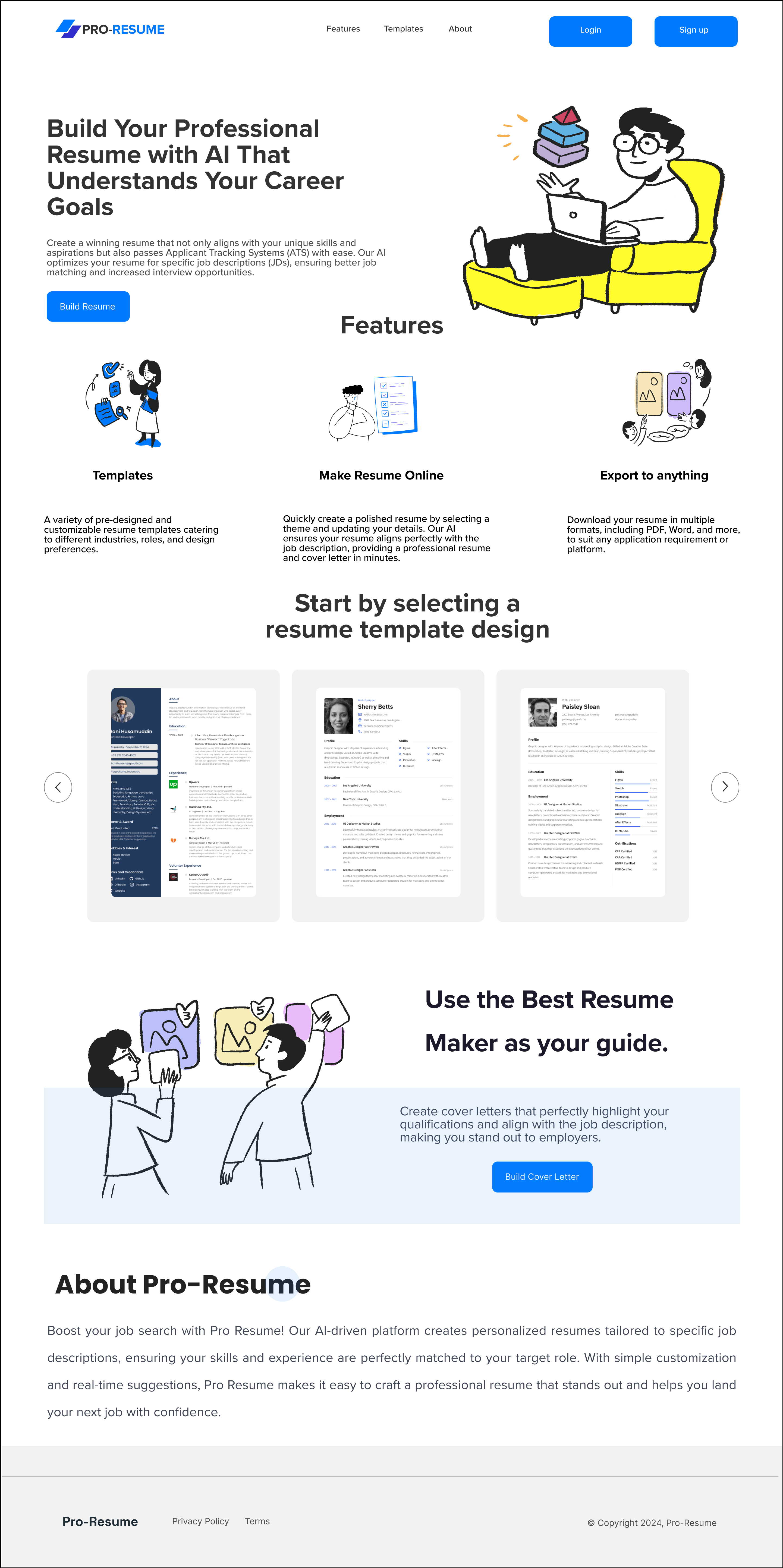 Pro-Resume branding resume ui ux