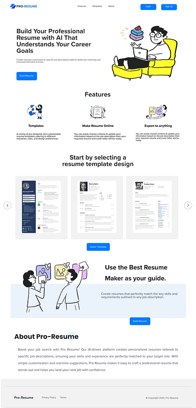 Pro-Resume branding resume ui ux